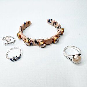 Anthropologie Bracelet Free People Rings Sterling Silver Moonstone Jewelry Lot